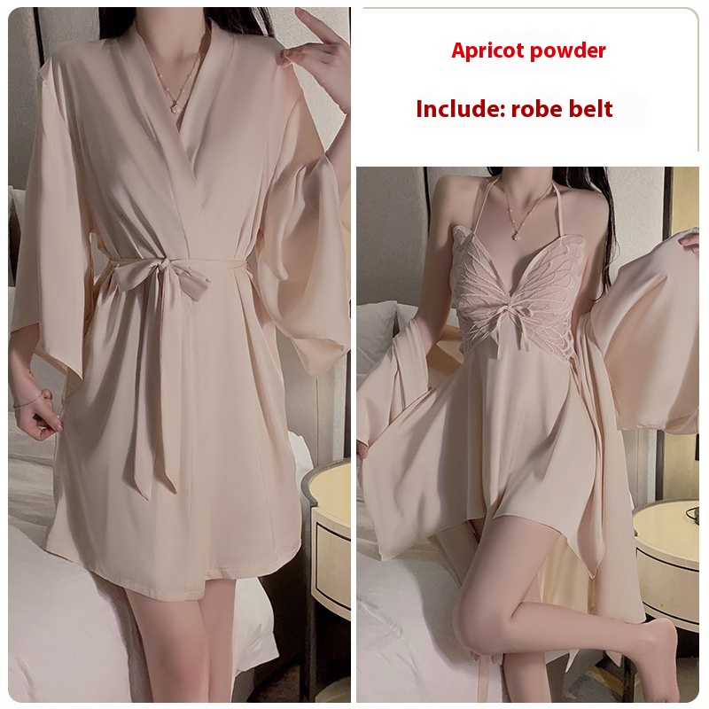 Sexy underwear with chest pads, push-ups and bow pajamas, pajamas, home clothes set Detailed picture - 11