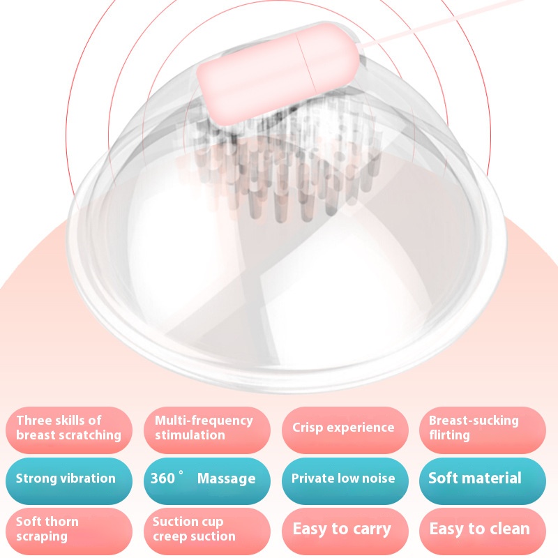 Breast vibration massager, chest electric masturbator, rotating nipple clamp, female sucking toy, sex toy Detailed picture - 3