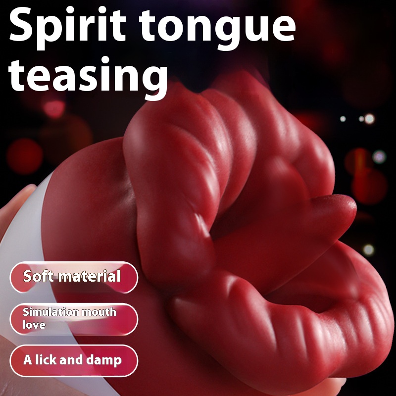 New female masturbation device red lips and tongue masturbation chest massage pedicle vibrator Detailed pictures - 4