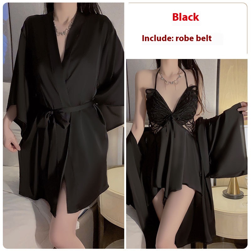 Sexy underwear with chest pads, push-ups and bow pajamas, pajamas, home clothes set Detailed picture - 7